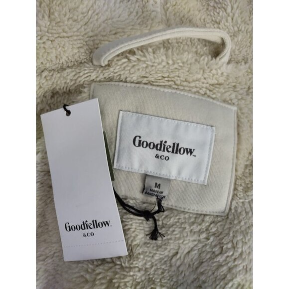 Goodfellow & Co Mens Cotton Blend Hooded Zip-Up Jacket Beige, Size M. NWT. - Picture 3 of 6